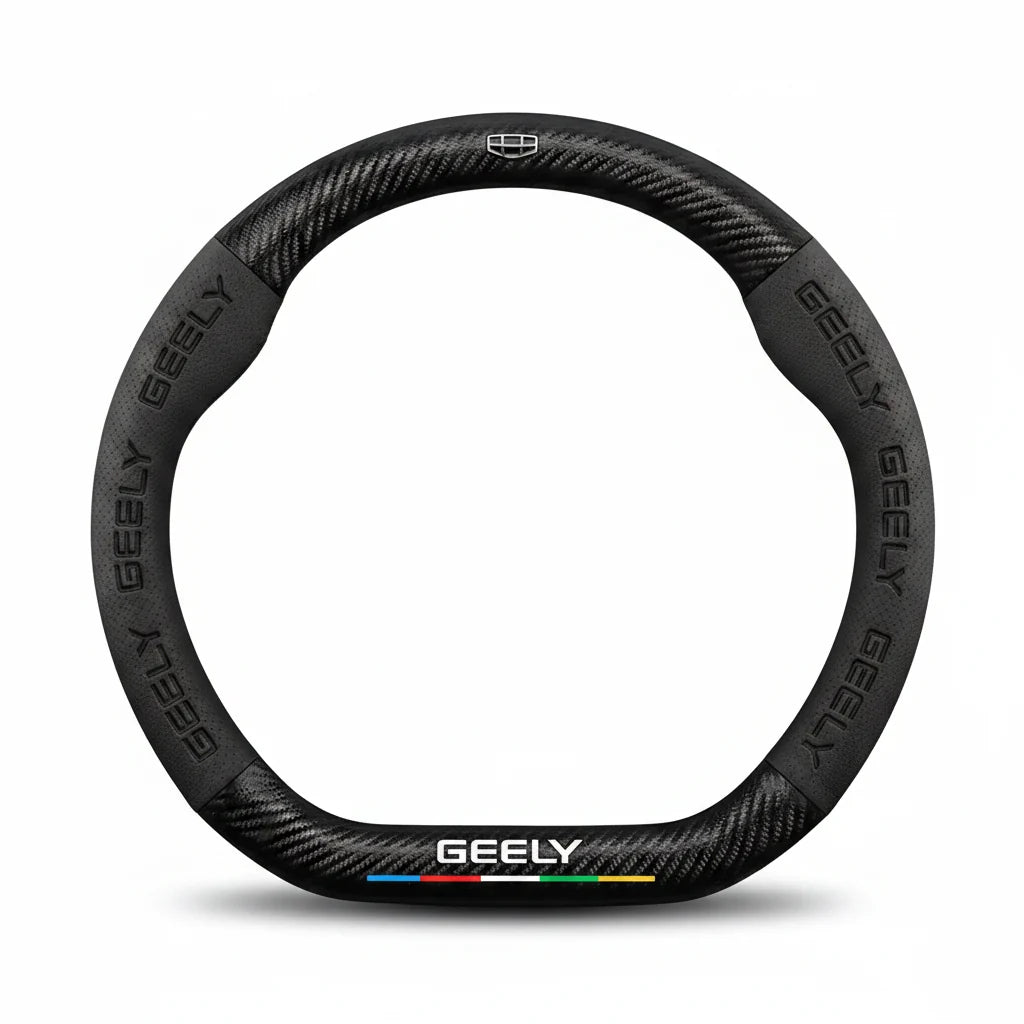 Geely Carbon Fiber Suede Steering Wheel Cover