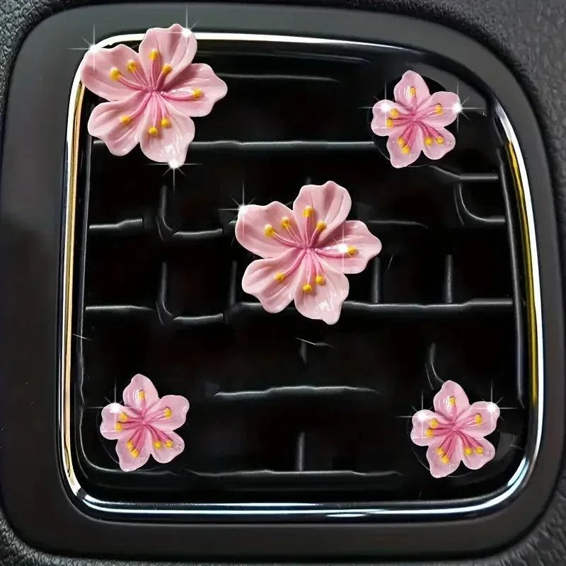 5pcs Flower Car Perfume Clip Air Vent Decorations Interior