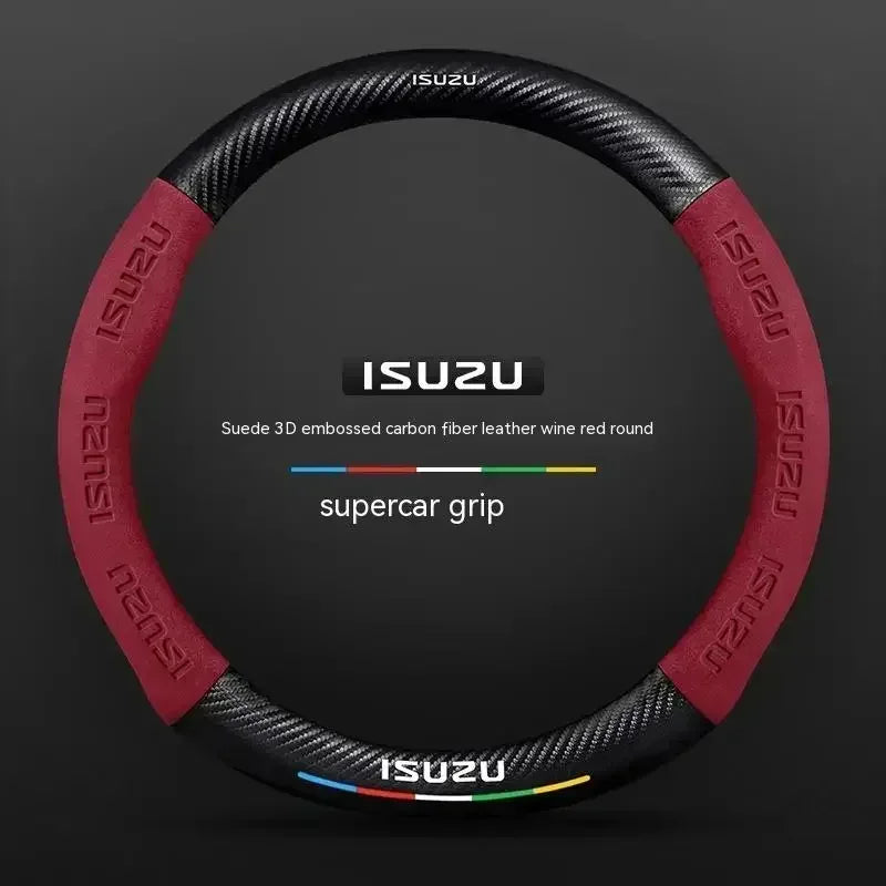 Isuzu Suede Carbon Fiber Steering Wheel Cover