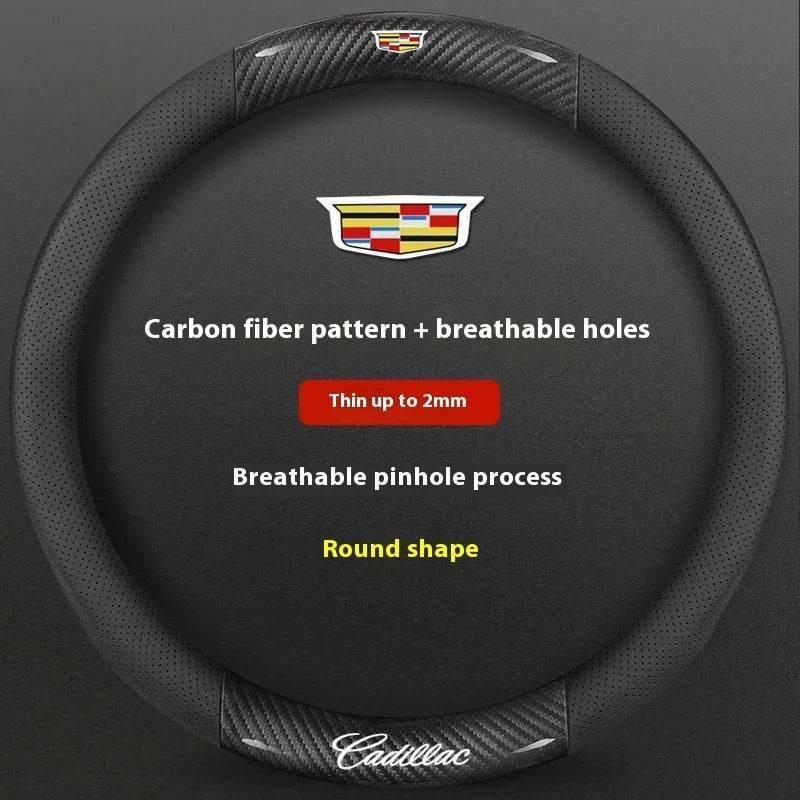 Cadillac Leather & Carbon Fiber Steering Wheel Cover