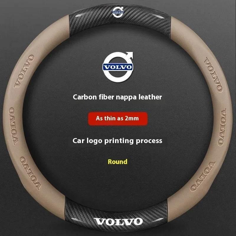 Volvo Carbon Fiber Leather Steering Wheel Cover