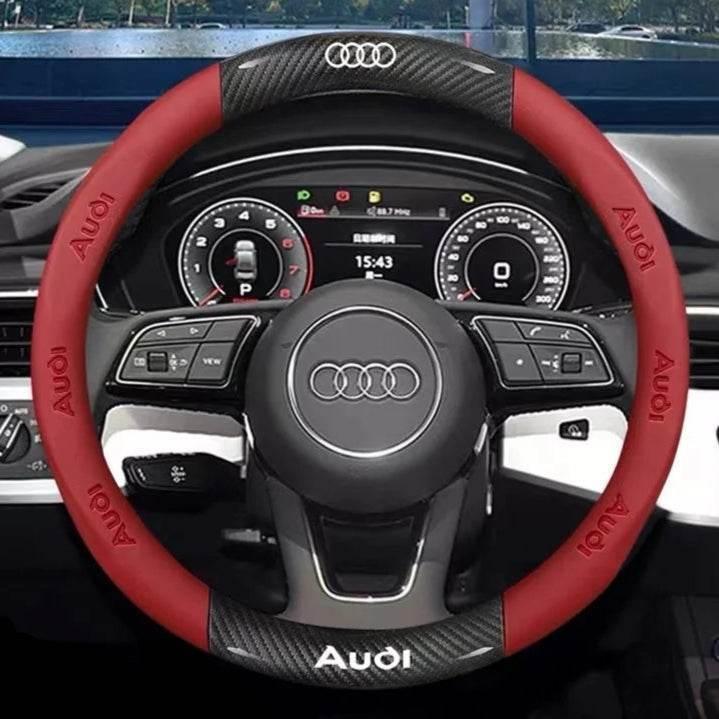 Audi Carbon Fiber Leather Steering Wheel Cover