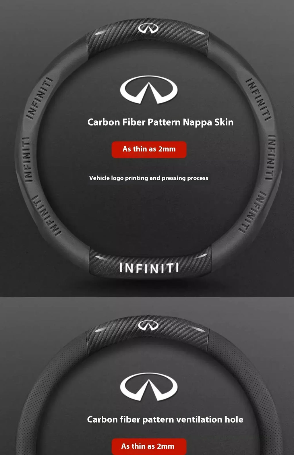 Infiniti Carbon Fiber Leather Steering Wheel Cover
