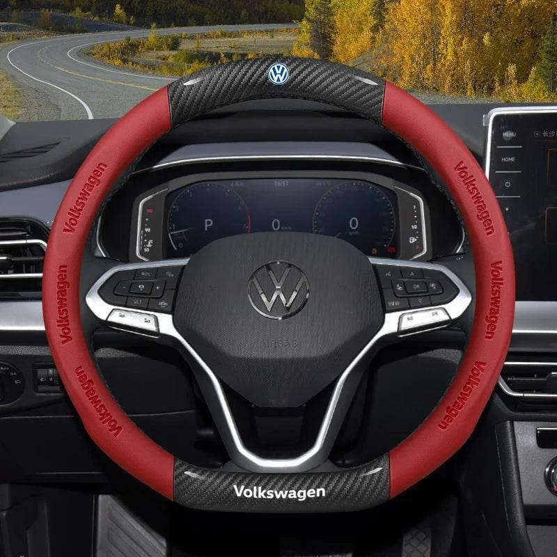 Volkswagen Suede & Carbon Fiber Steering Wheel Cover