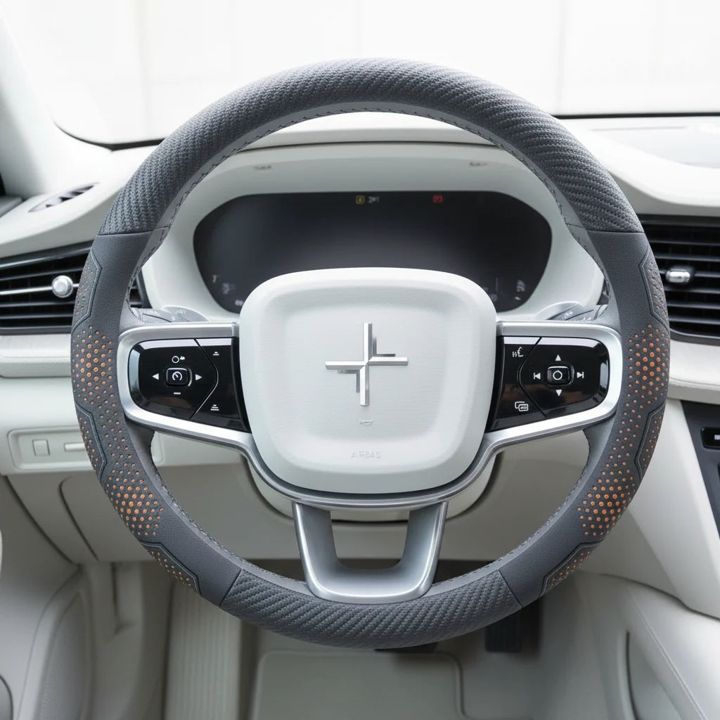 Polestar Carbon Fiber Suede Steering Wheel Cover