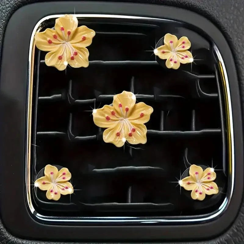 5pcs Flower Car Perfume Clip Air Vent Decorations Interior