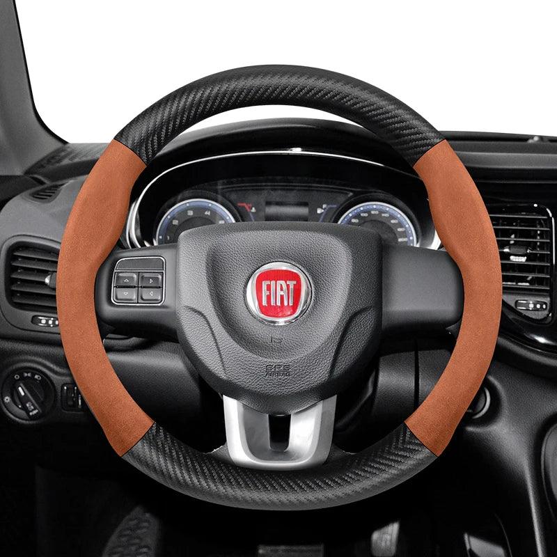 FIAT Suede Carbon Fiber Steering Wheel Cover