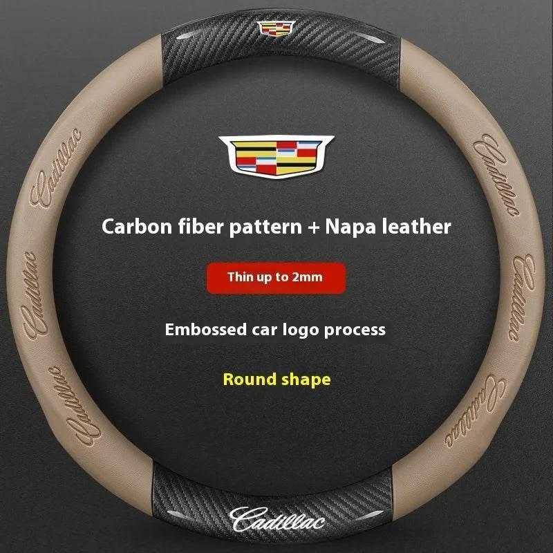 Cadillac Leather & Carbon Fiber Steering Wheel Cover