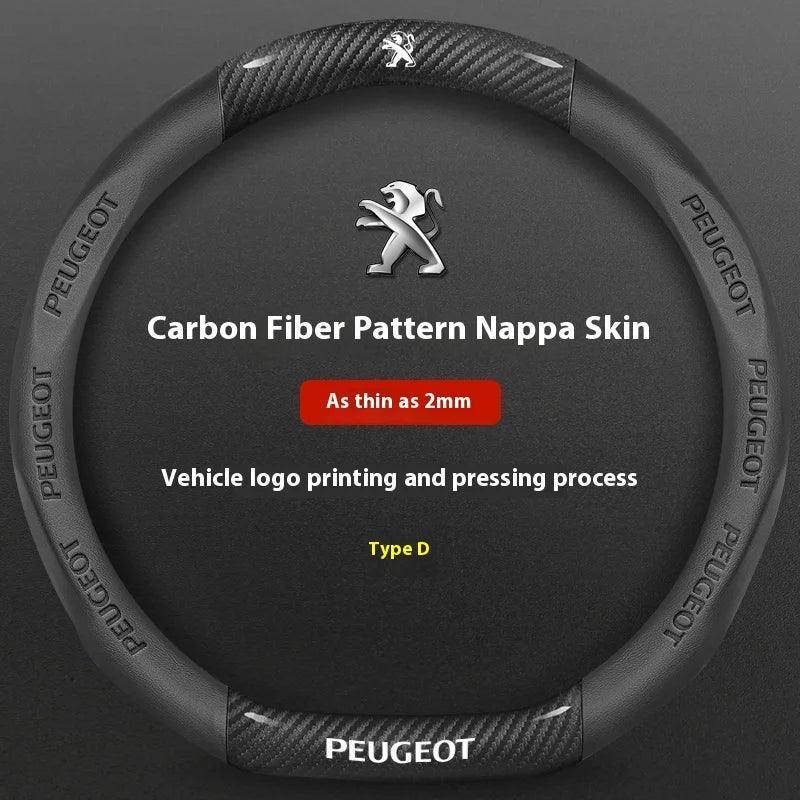 Peugeot Carbon Fiber Leather Steering Wheel Cover