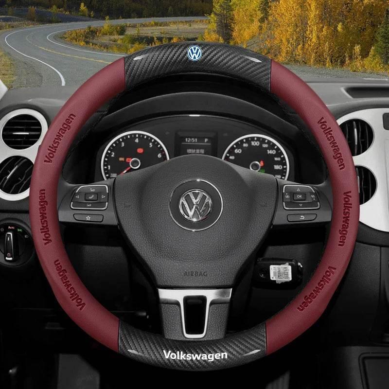 Volkswagen Suede & Carbon Fiber Steering Wheel Cover