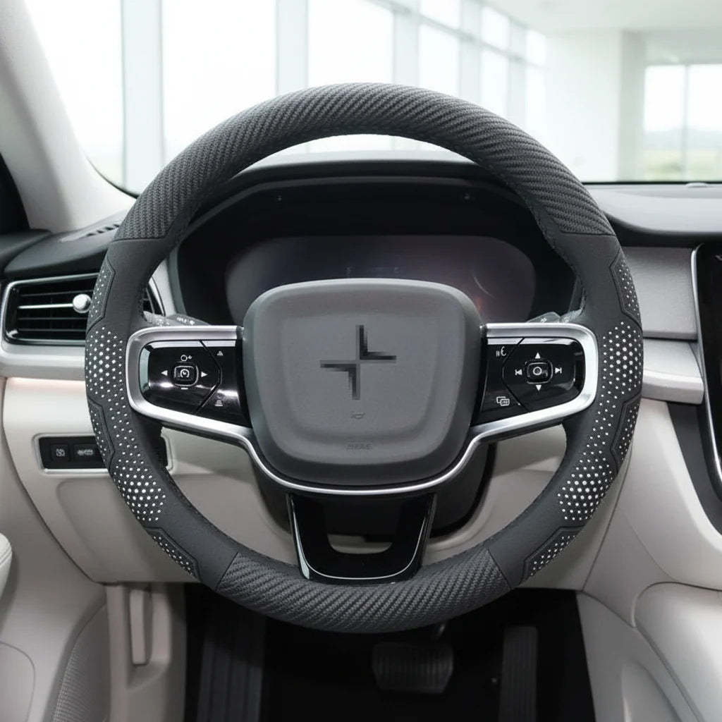 Polestar Carbon Fiber Suede Steering Wheel Cover