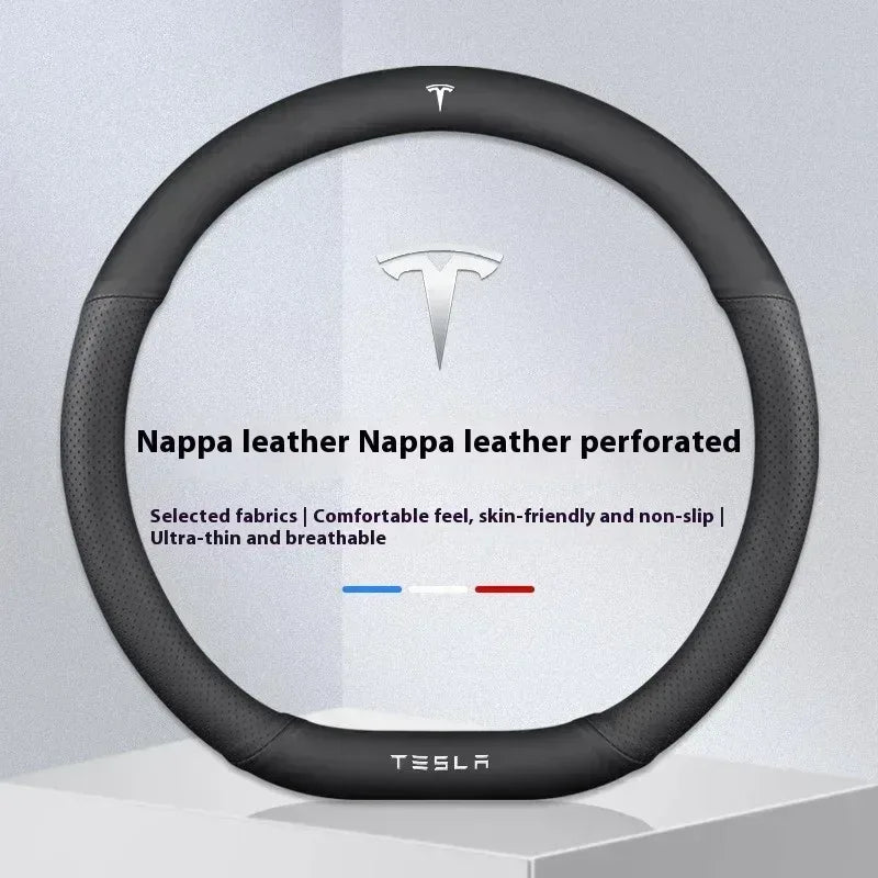 Tesla Suede Steering Wheel Cover – Anti-Slip Breathable Grip