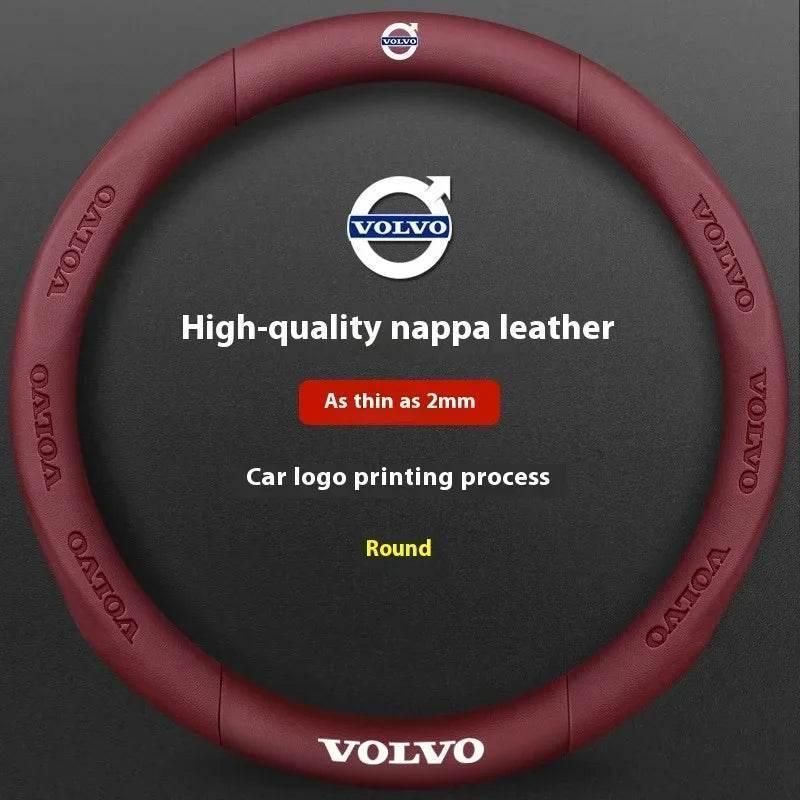 Volvo Carbon Fiber Leather Steering Wheel Cover