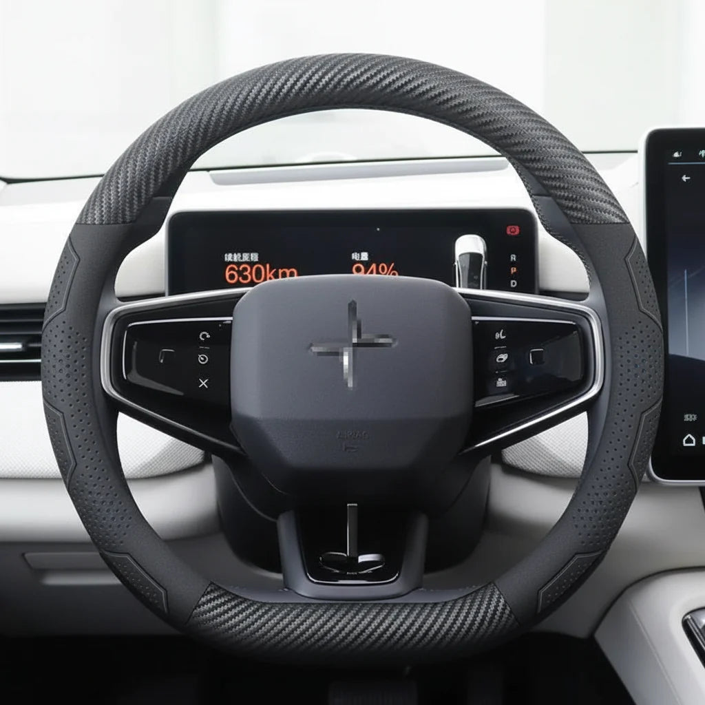 Polestar Carbon Fiber Suede Steering Wheel Cover