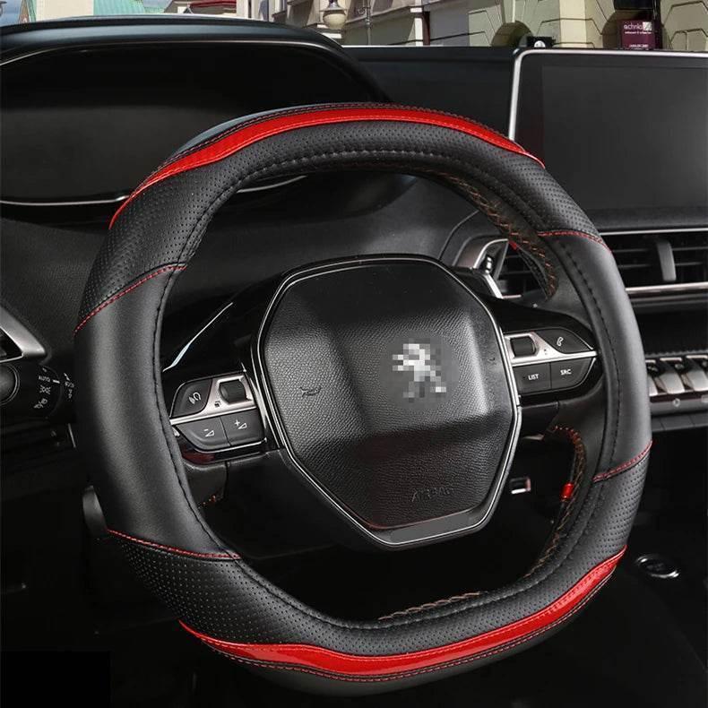 Peugeot Carbon Fiber + PU Leather Steering Wheel Cover