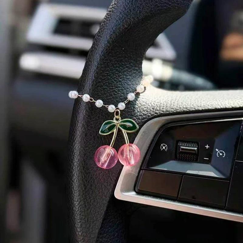 Rhinestone Cherry Chain Steering Wheel Cover Car Interior Decor
