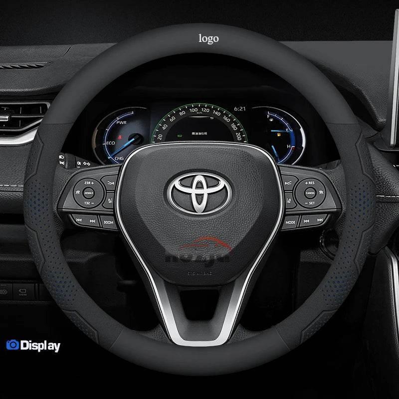Toyota Carbon Fiber Leather Steering Wheel Cover