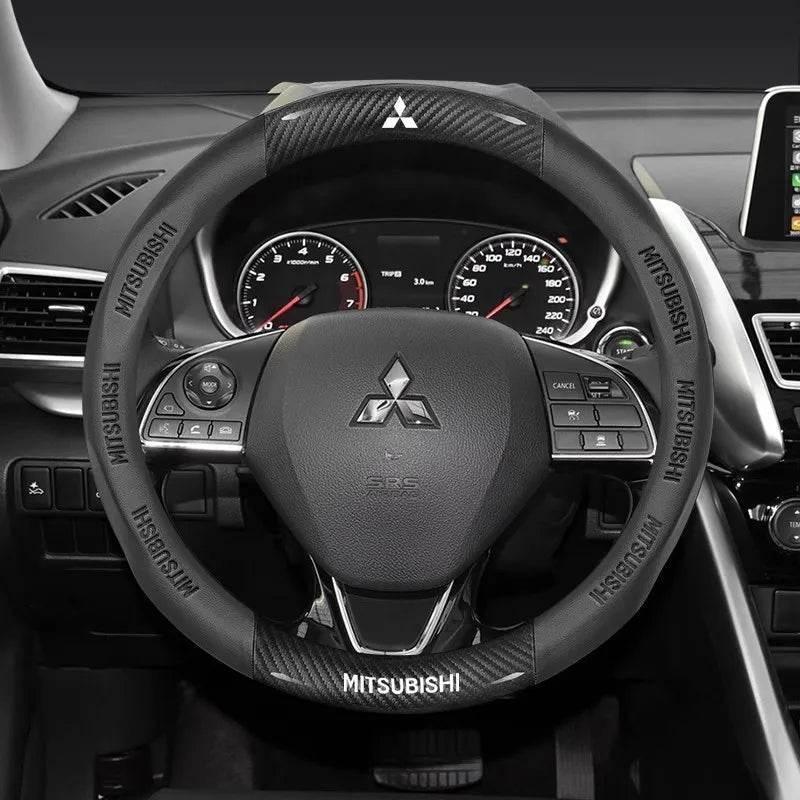 Mitsubishi Carbon Fiber Leather Steering Wheel Cover