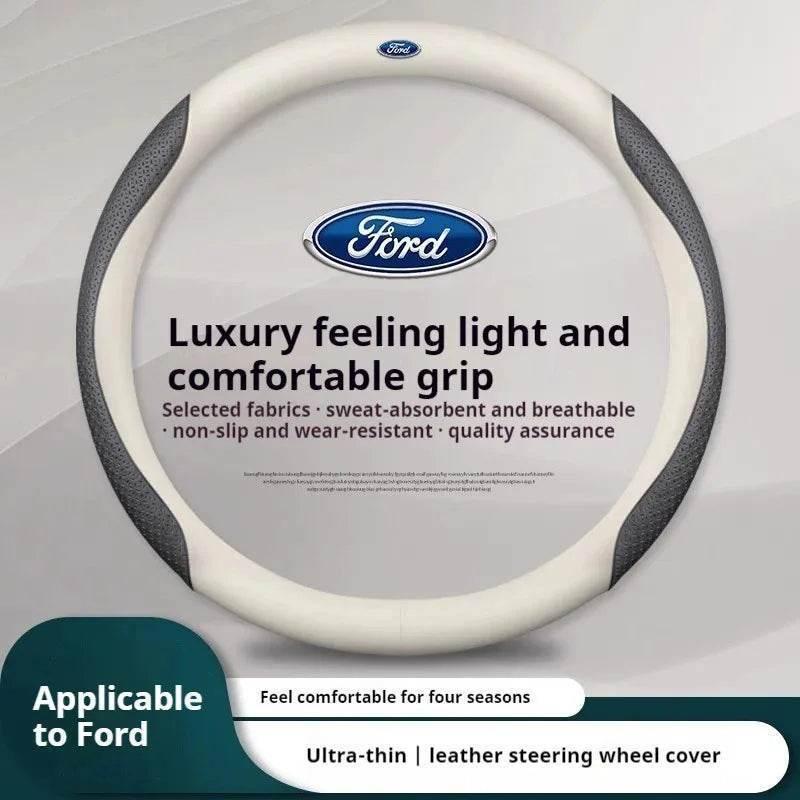 Ford Carbon Fiber Leather Steering Wheel Cover
