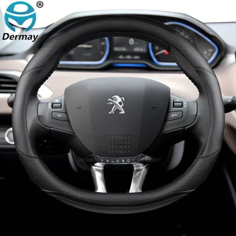 Peugeot Carbon Fiber Leather Steering Wheel Cover