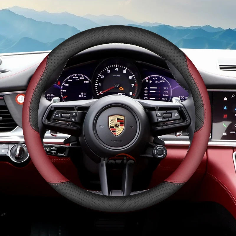 Porsche Leather Steering Wheel Cover