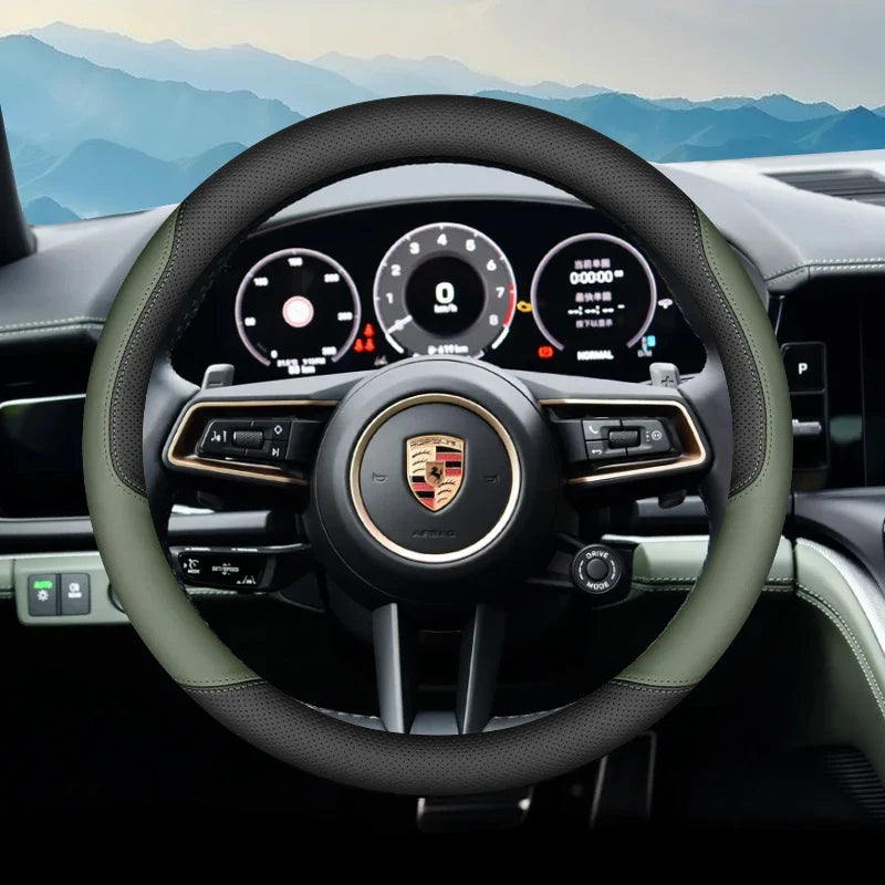 Porsche Leather Steering Wheel Cover