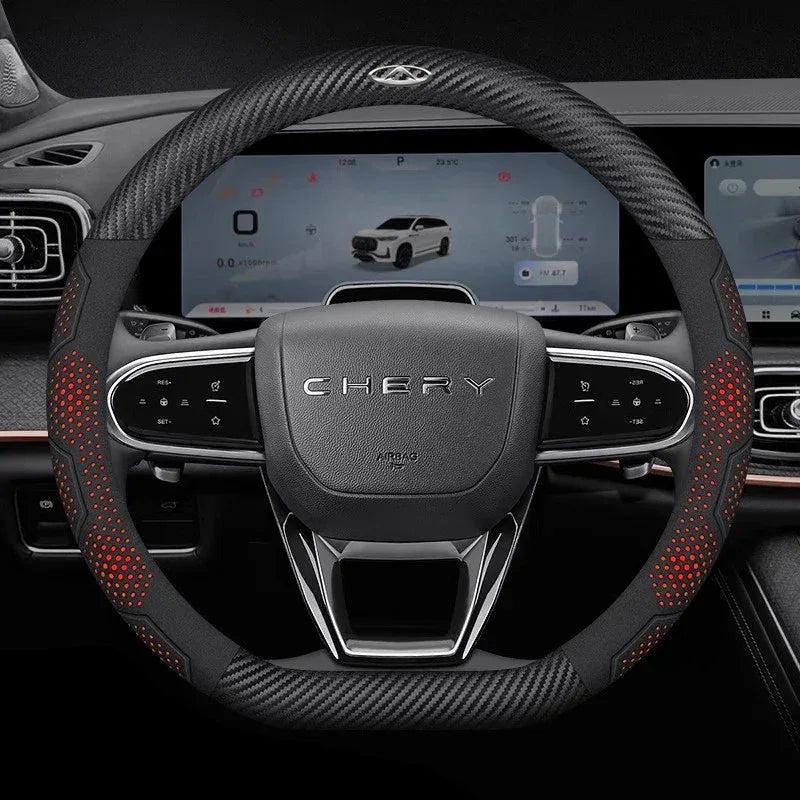 Chery Tiggo Carbon Fiber Suede Steering Wheel Cover