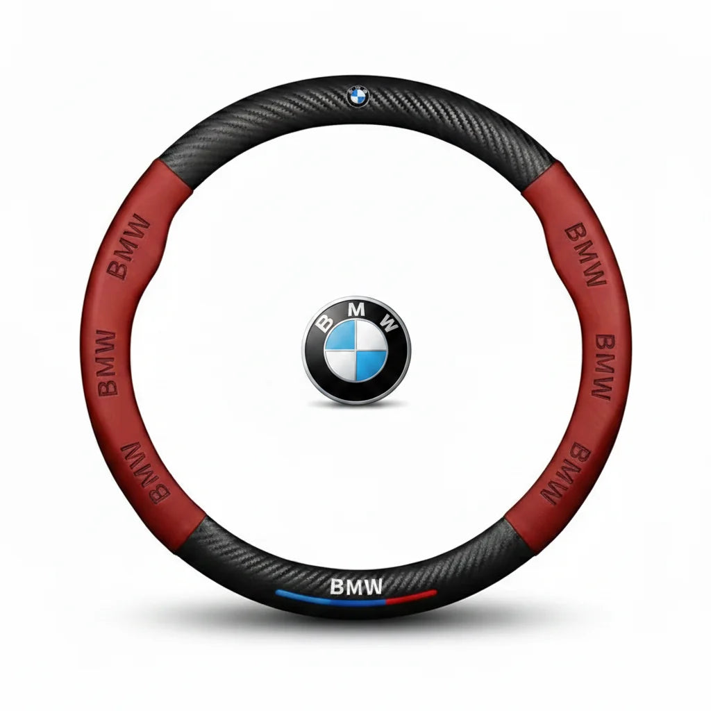 BMW 3D Carbon Fiber Leather Steering Wheel Cover