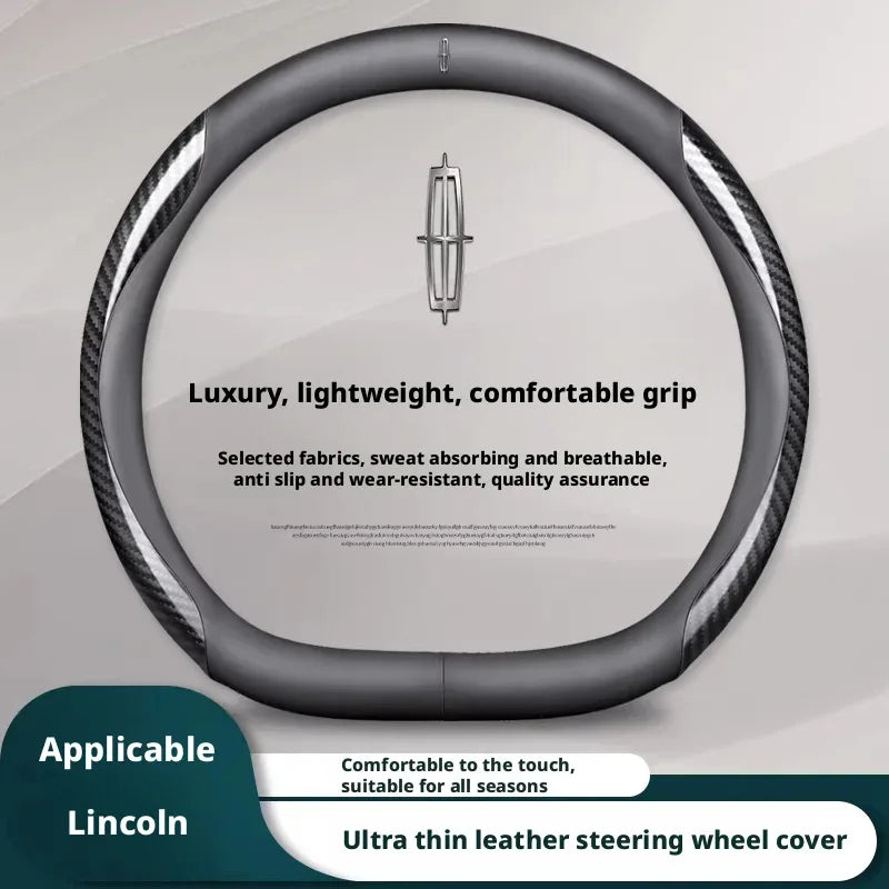 Lincoln Carbon Fiber Leather Steering Wheel Cover