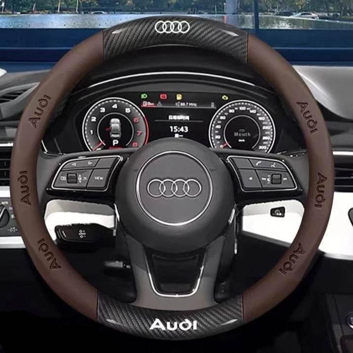 Audi Carbon Fiber Leather Steering Wheel Cover