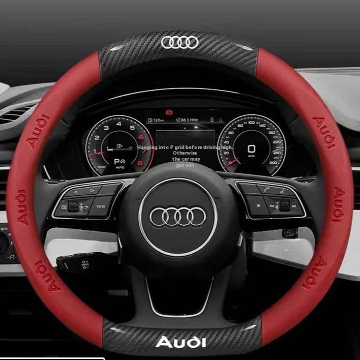 Audi Carbon Fiber Leather Steering Wheel Cover