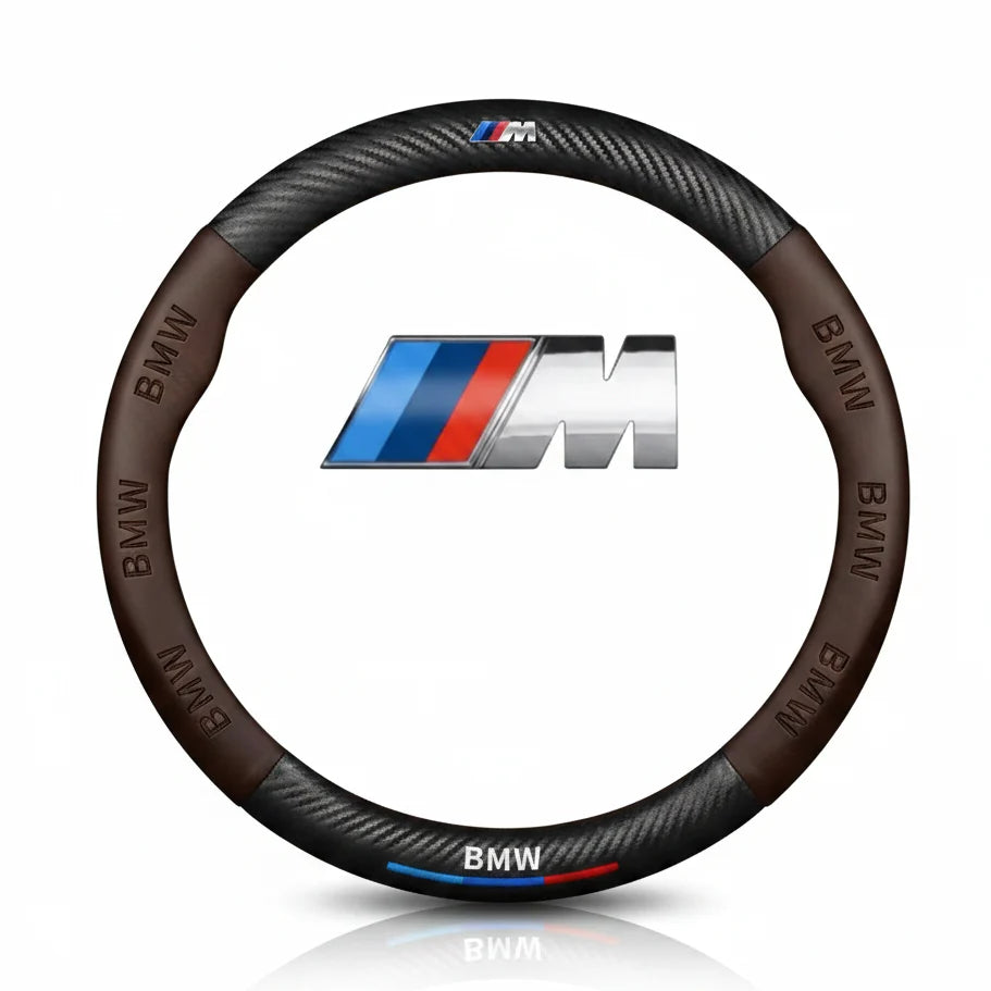 BMW 3D Carbon Fiber Leather Steering Wheel Cover