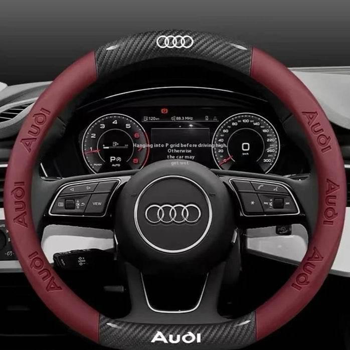 Audi Carbon Fiber Leather Steering Wheel Cover