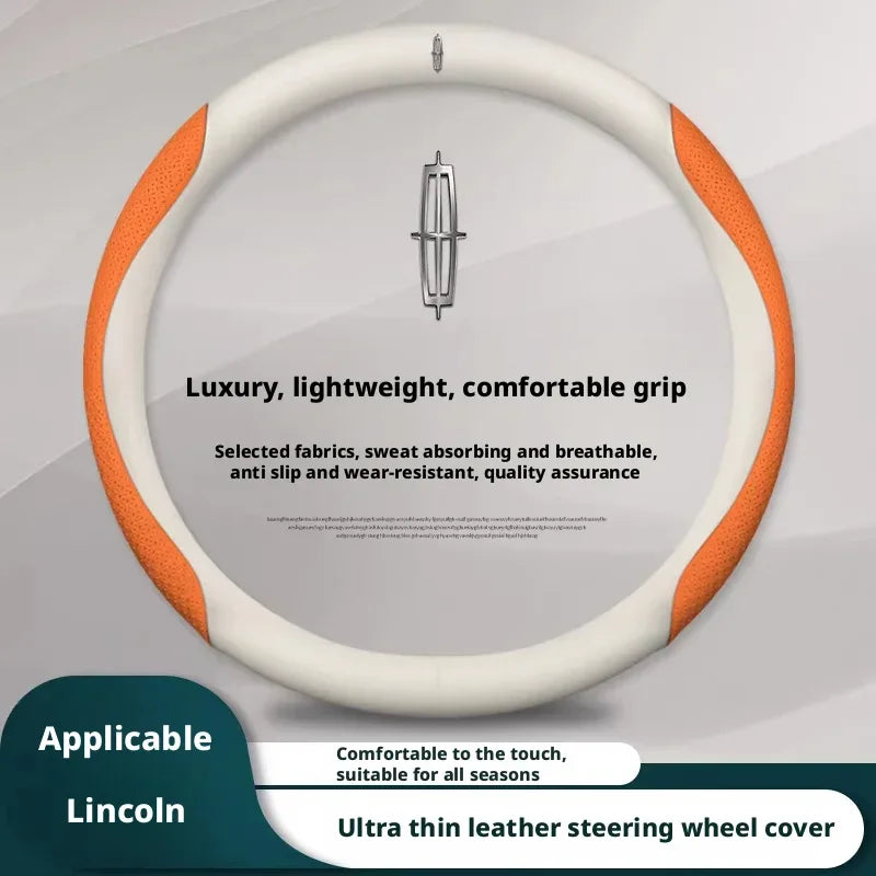 Lincoln Carbon Fiber Leather Steering Wheel Cover