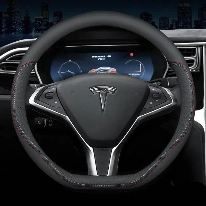 Tesla Premium Leather Steering Wheel Cover