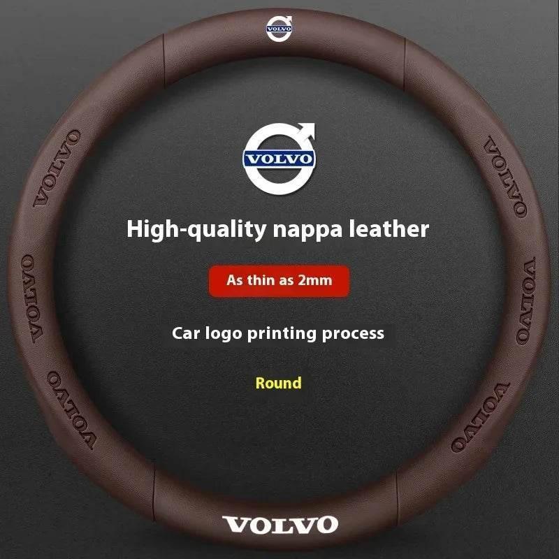 Volvo Carbon Fiber Leather Steering Wheel Cover