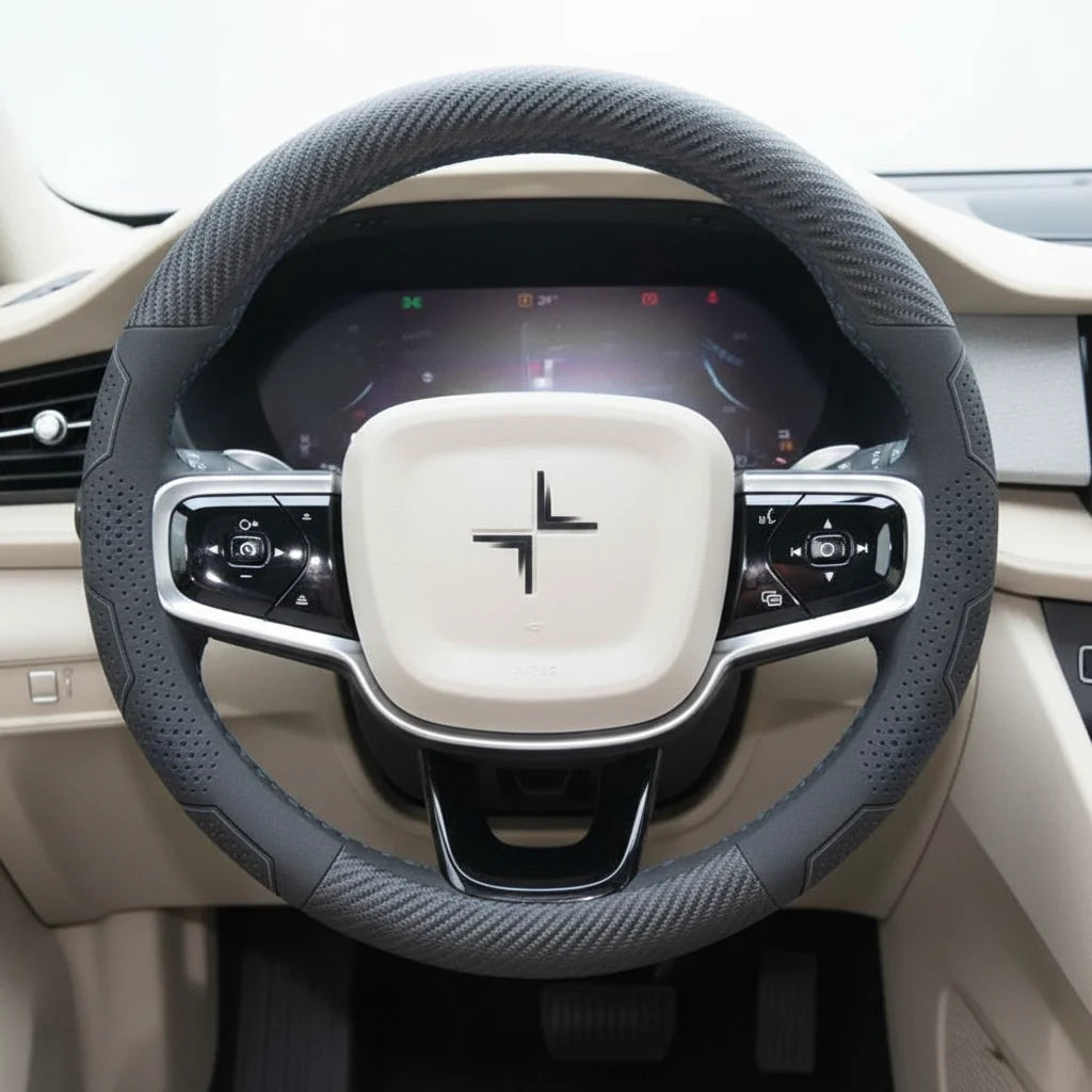 Polestar Carbon Fiber Suede Steering Wheel Cover