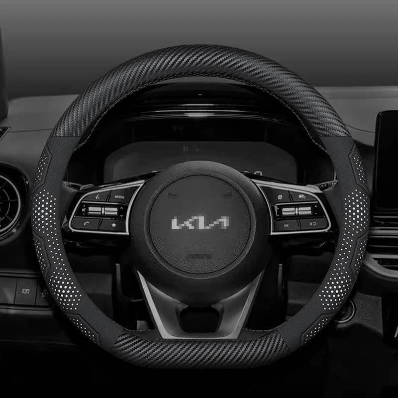 Kia Carbon Fiber Suede Steering Wheel Cover