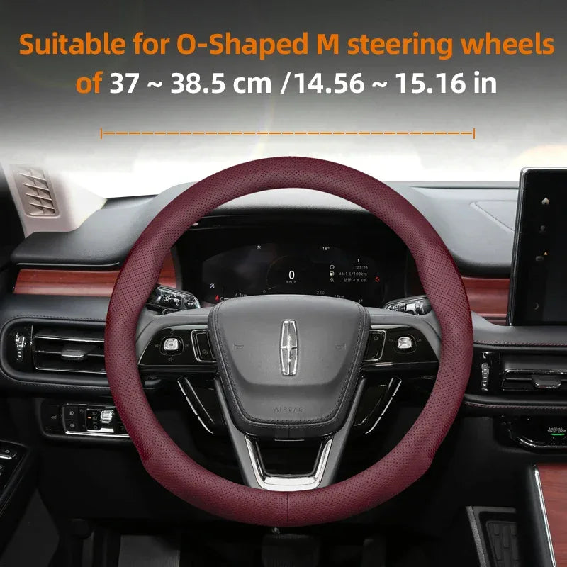 Lincoln Ultra-Thin Breathable Leather Steering Wheel Cover