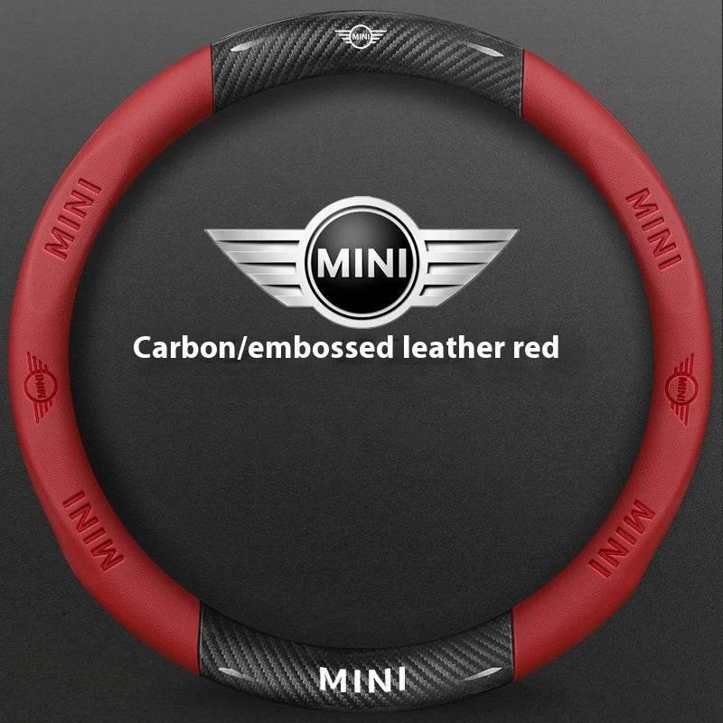 MINI Cooper Carbon Fiber Leather Steering Wheel Cover