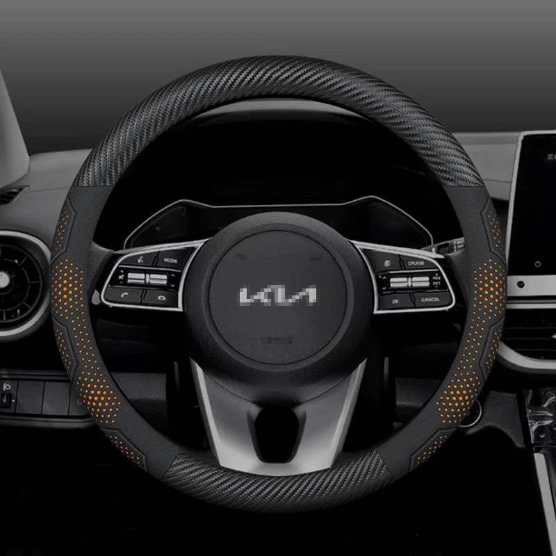 Kia Carbon Fiber Suede Steering Wheel Cover