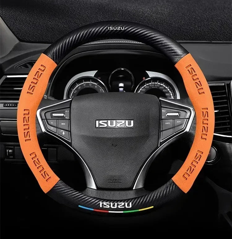 Isuzu Suede Carbon Fiber Steering Wheel Cover