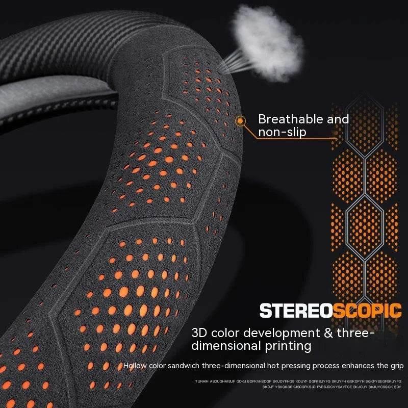 Kia Carbon Fiber Suede Steering Wheel Cover