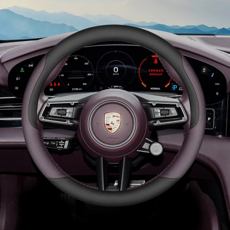 Porsche Leather Steering Wheel Cover