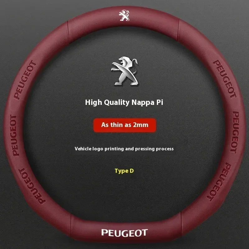 Peugeot Carbon Fiber Leather Steering Wheel Cover