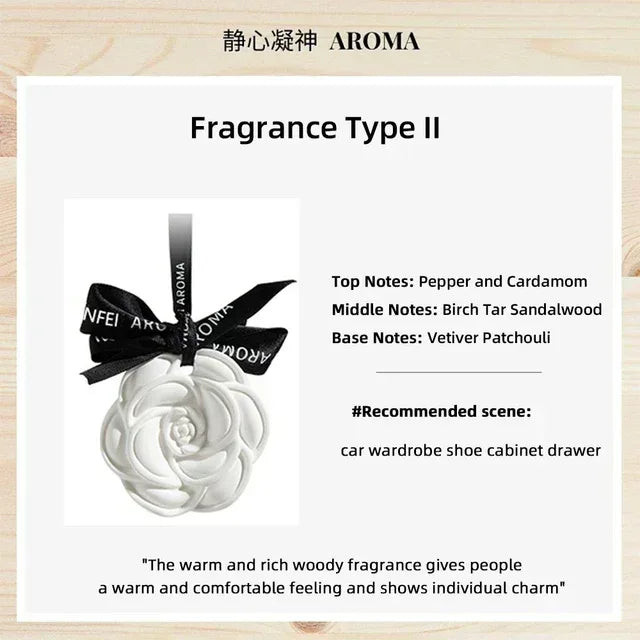 White Flower Hanging Car Air Freshener Perfume