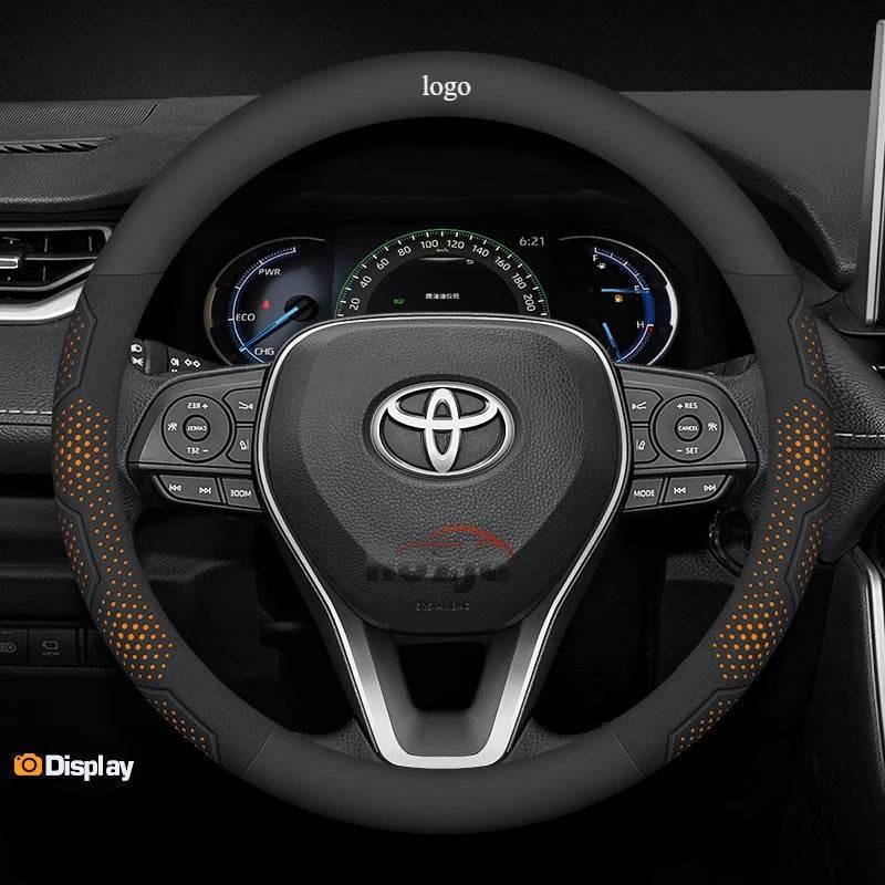 Toyota Carbon Fiber Leather Steering Wheel Cover