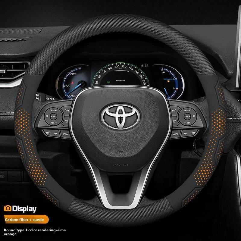 Toyota Carbon Fiber Leather Steering Wheel Cover