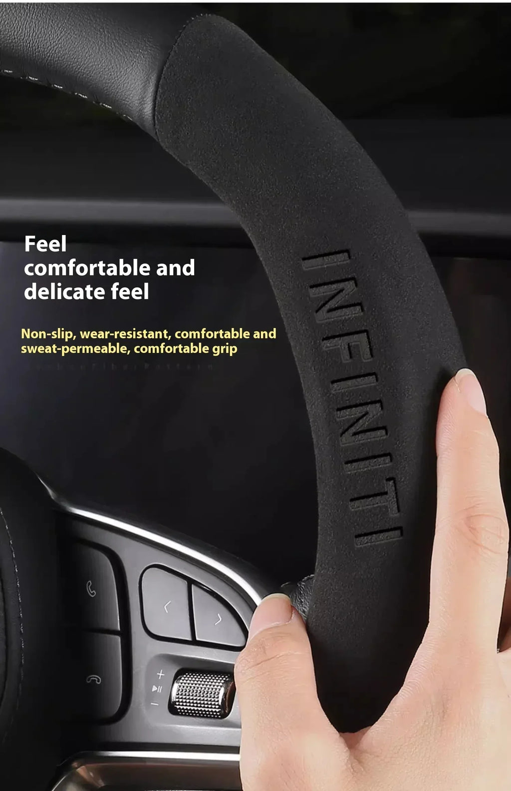 Infiniti Carbon Fiber Leather Steering Wheel Cover