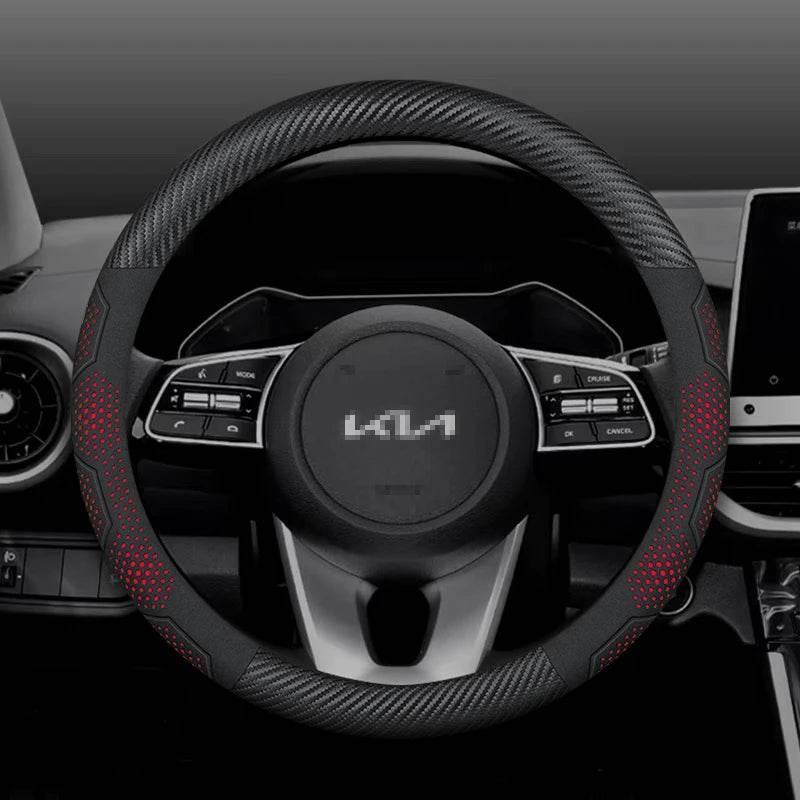 Kia Carbon Fiber Suede Steering Wheel Cover